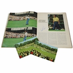 Arnold Palmer Signed 1966 Sports Illustrated Magazine Plus Two (2) Post Cards Jsa Aloa