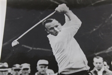 Arnold Palmer Signed 8x10 Black & White Post-Swing Photo - Personalized JSA ALOA