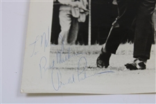 Arnold Palmer Signed 8x10 Black & White Post-Swing Photo - Personalized JSA ALOA