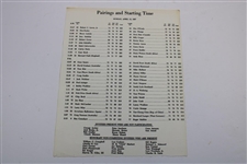 1987 Masters Tournament Wednesday-Sunday Pairing Sheets