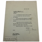 Copy of April 8, 1930 Letter from Alex Morrison to Bobby Jones