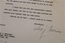 Copy of April 8, 1930 Letter from Alex Morrison to Bobby Jones