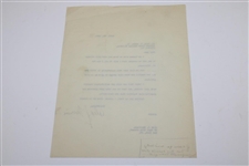 Copy of April 8, 1930 Letter from Alex Morrison to Bobby Jones