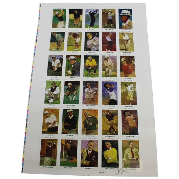 Complete Uncut Sheet of 1992 Mueller Enterprises Golfs Greatest 30 Cards - #36/50