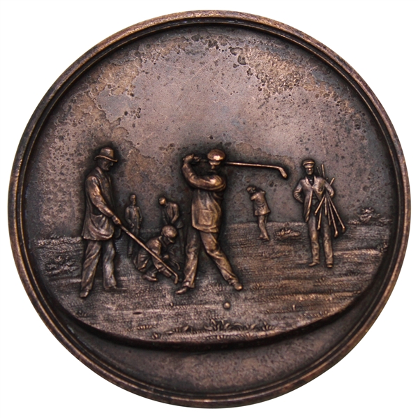 Brass/Bronze Uninscribed Medal with Group of Golfers - Depicted in Medals of Scotland Paper