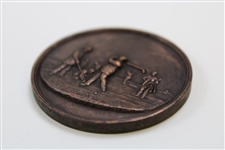 Brass/Bronze Uninscribed Medal with Group of Golfers - Depicted in 'Medals of Scotland' Paper
