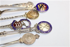 Bridlinton, Royal Calcutta, Hanger Hill, Hadley Wood, & Derbyshire Sterling Silver Golf Spoons