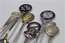 Bridlinton, Royal Calcutta, Hanger Hill, Hadley Wood, & Derbyshire Sterling Silver Golf Spoons