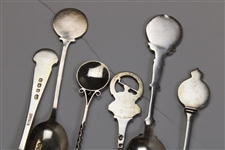 Bridlinton, Royal Calcutta, Hanger Hill, Hadley Wood, & Derbyshire Sterling Silver Golf Spoons