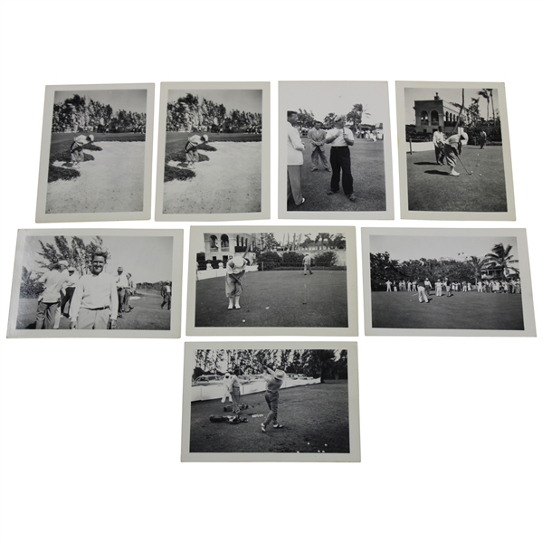 Eight (8) Small 1948 Florida Photos - Locke, Snead, Worsham, Armour, Demaret & others