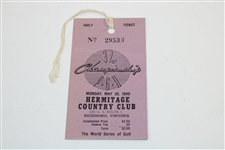 1949 PGA Championship at Hermitage CC Ticket #29533 with Draw Sheet