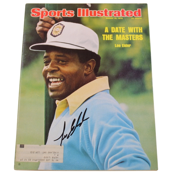 Lee Elder Signed 1975 Sports Illustrated A Date with the Masters Magazine - March 10th JSA ALOA