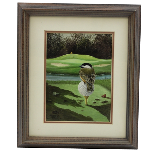 Birdie on Ball Giclée by Artist George F. Sandstrom - Framed