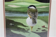 'Birdie on Ball' Giclée by Artist George F. Sandstrom - Framed