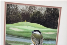 'Birdie on Ball' Giclée by Artist George F. Sandstrom - Framed