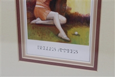 Belles Annees Lady Golfer Near Tree by Artist Pettiaux - Framed