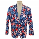John Daly Signed Personal Hand-tailored LoudMouth Red, White, & Blue Stars Themed Sport Coat JSA ALOA