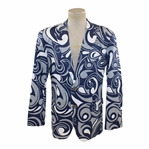 John Daly Signed Personal Hand-tailored LoudMouth Blue, Grey, & White Swirls Themed Sport Coat JSA ALOA