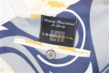 John Daly Signed Personal Hand-tailored LoudMouth Blue, Grey, & White Swirls Themed Sport Coat JSA ALOA