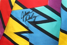 John Daly Signed Personal Hand-tailored LoudMouth Yellow, Pink, Purple, & Blue Bolts Themed Sport Coat JSA ALOA