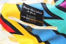 John Daly Signed Personal Hand-tailored LoudMouth Yellow, Pink, Purple, & Blue Bolts Themed Sport Coat JSA ALOA
