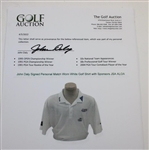 John Daly Signed Personal Match Worn White Golf Shirt with Sponsors JSA ALOA