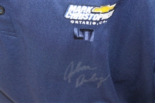 John Daly Signed Personal Match Worn Navy Blue Golf Shirt with Sponsors JSA ALOA