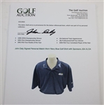 John Daly Signed Personal Match Worn Navy Blue Golf Shirt with Sponsors JSA ALOA