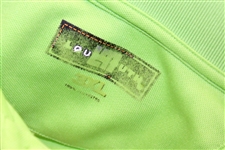 John Daly Signed Personal Match Worn Lime Green Golf Shirt with Sponsors JSA ALOA