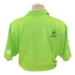 John Daly Signed Personal Match Worn Lime Green Golf Shirt with Sponsors JSA ALOA