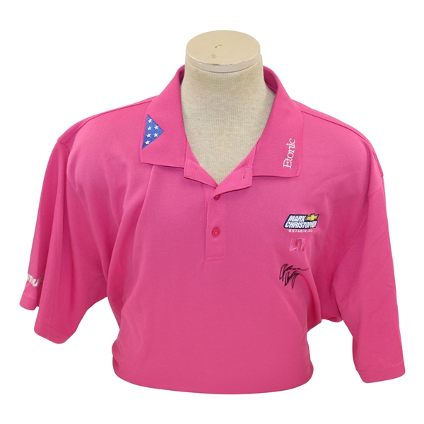 John Daly Signed Personal Match Worn Pink Golf Shirt with Sponsors JSA ALOA