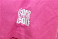 John Daly Signed Personal Match Worn Pink Golf Shirt with Sponsors JSA ALOA