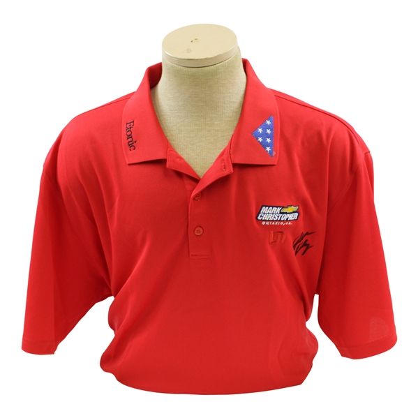 John Daly Signed Personal Match Worn Red Golf Shirt with Sponsors JSA ALOA