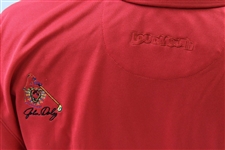 John Daly Signed Personal Match Worn Red Golf Shirt with Sponsors JSA ALOA