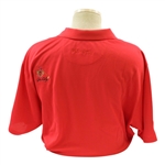 John Daly Signed Personal Match Worn Red Golf Shirt with Sponsors JSA ALOA