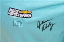 John Daly Signed Personal Match Worn Aqua Blue Golf Shirt with Sponsors JSA ALOA