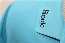 John Daly Signed Personal Match Worn Aqua Blue Golf Shirt with Sponsors JSA ALOA