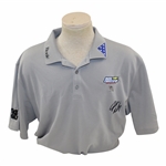 John Daly Signed Personal Match Worn Gray Golf Shirt with Sponsors JSA ALOA