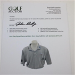 John Daly Signed Personal Match Worn Gray Golf Shirt with Sponsors JSA ALOA