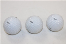 John Daly's Personal Sleeve of Three (3) Tiger Woods Personal Issued Titleist Golf Balls