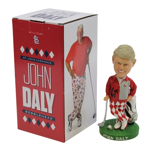 John Dalys Signed Personal St. Louis Cardinals Bobblehead in Original Box JSA ALOA