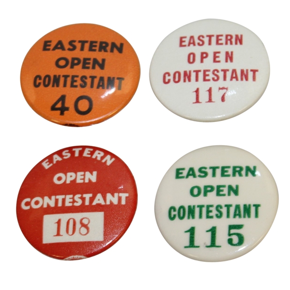Four Eastern Open Golf Tournament Contestant Badges - Unknown Years