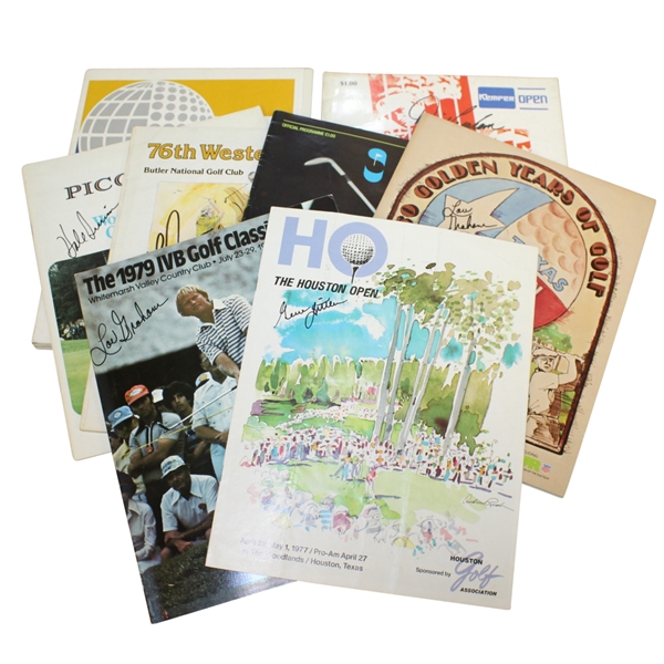 Eight Signed 1970s Golf Championship Programs - Littler, Graham, Irwin & Others JSA ALOA