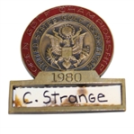 Curtis Strange’s 1980 US Open at Baltusrol Contestant Badge - Jack Nicklaus Win