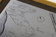 Classic The Old Course St. Andrews R&A Clubhouse, Hole Names & Course Layout Stainless Steel Map - Framed