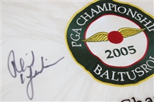 Phil Mickelson Signed 2005 Embroidered PGA Championship at Baltusrol Flag JSA ALOA