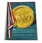 1954 US Amateur Championship at Country Club of Detroit Official Program - Arnold Palmer Winner
