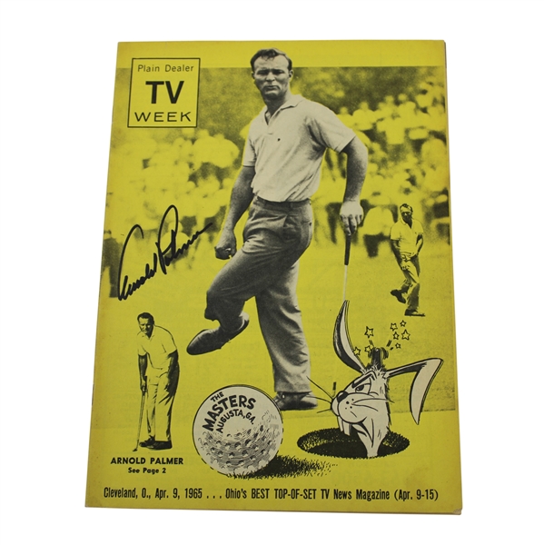 Arnold Palmer Signed 1965 The Masters TV Guide - Cleveland, Oh. JSA ALOA