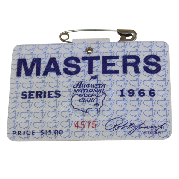 1966 Masters Tournament SERIES Badge #4575 - Jack Nicklaus Winner