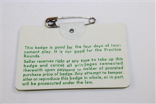 1978 Masters Tournament SERIES Badge #16249 - Gary Player Winner
